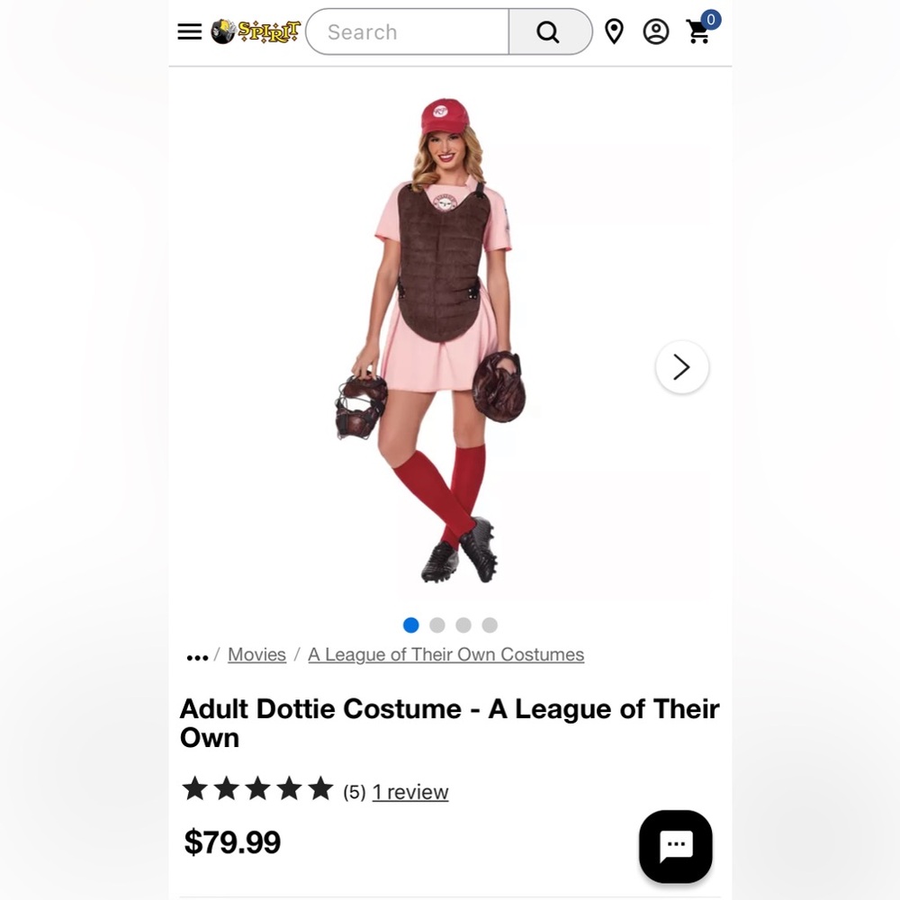 A Leauge of Their own Dottie outfit! Women’s Pink Short-Sleeve baseball
